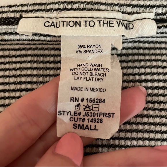 Caution To The Wind Striped Button Up Tee - Small - Picture 5 of 5